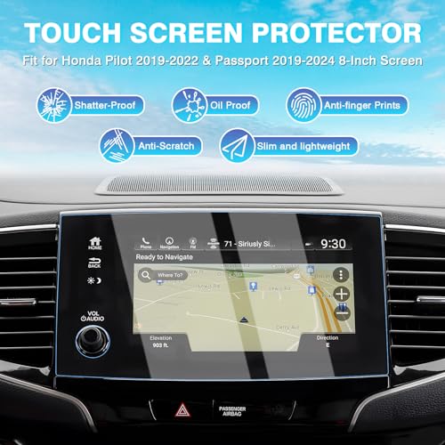 [Upgrade 2 Pack Screen Protector for 2019-2022 Honda Pilot 8 Inch [No Glare & Fingerprint] for Touchscreen, 9H Tempered Glass Navigation Screen Coverr - size: 2019-2022 Honda Pilot