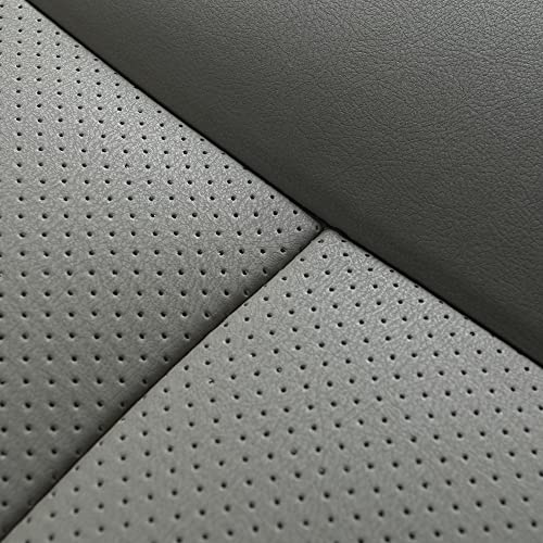 1pcs Luxury Car Seat Backrest Protector Cover Car Interior PU Leather Car Seat Cover Universal Anti-Slip Seat Cover(Dark Grey Backrest) - color: Dark grey Backrest