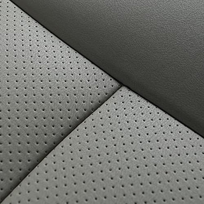 1pcs Luxury Car Seat Backrest Protector Cover Car Interior PU Leather Car Seat Cover Universal Anti-Slip Seat Cover(Dark Grey Backrest) - color: Dark grey Backrest