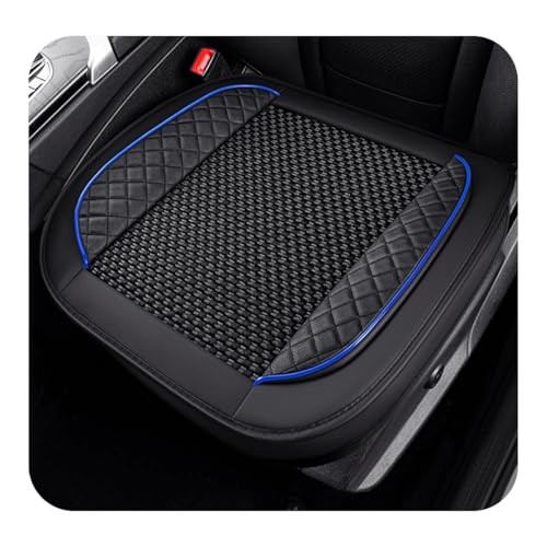 Car Seat Cover, Leather Vehicle Front Bottom Seat Cushion Cover with Storage Pocket, Anti-Slip Bottom Seats Protector Luxury Interior Decor for Most Car Trucks SUVs (Knitting, Black+Blue) - color: Knitting, Black+Blue