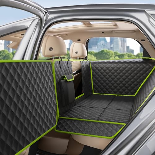 Pecute Dog Car Seat Cover for Back Seat 53.54 * 23.62 in, Car Window Fixing for Maximum Car Protection, Leather Fabric Back Seat Extender for Dogs, Waterproof & Scratch-Resistant, Support to 330 lbs - color: full surrounded style, size: For Cars/ Mid-Size