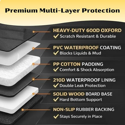 Dog Car Seat Cover for Back Seat with Hard Bottom, Waterproof Back Seat Extender, Upgraded Comfort Hammock, Anti-Scratch, Non-Slip, Easy to Clean, Supports up to 400lbs for Cars/SUVs/Small Truck