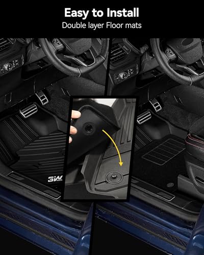 3W Floor Mats & Carpet Fit Toyota Tundra 2014-2021 (Only for CrewMax Cab) TPE All Weather Custom Fit Floor Liner for Toyota Tundra 1st and 2nd Row Full Set Car Mats, Black - style: 8. Tundra|14-21|Floor Mats&Carpet
