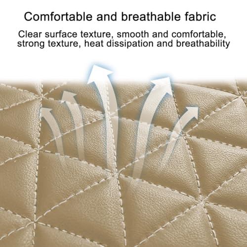 2PCS Leather Car Seat Cover, Vehicle Front Bottom Seat Protector Pad, Full Surrounded Waterproof Auto Seat Protective Cushion with Storage Pocket, Universal for SUV, Truck, Sedan（Beige） - color: Front/Beige