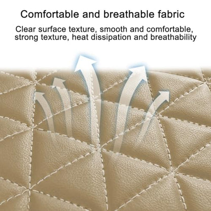2PCS Leather Car Seat Cover, Vehicle Front Bottom Seat Protector Pad, Full Surrounded Waterproof Auto Seat Protective Cushion with Storage Pocket, Universal for SUV, Truck, Sedan（Beige） - color: Front/Beige