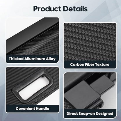 Powerty Cargo Cover for 2026 Hyundai Palisade LX3 Accessories, Carbon Fiber Trunk Cover Retractable Trunk Shielding Shade Cargo Luggage Cover Black - size: 2026 | Hyundai Palisade LX3