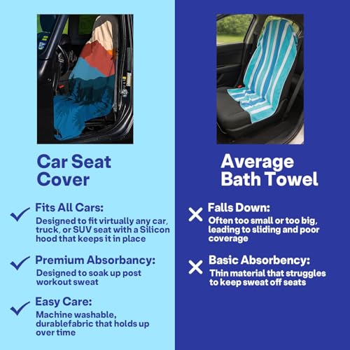 2 Pack Car Seat Towel Covers, Sweat Protector for Front Seats, Premium Thickened Microfiber with Sedona, Breathable & Quick Dry, Machine Washable Cover for Gym Running Beach Universal Fit Sunset - color: Sedona