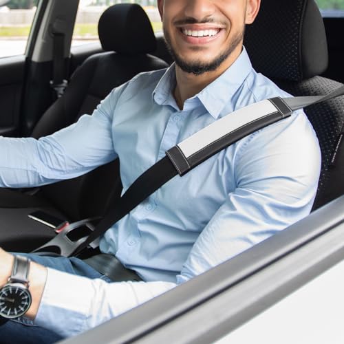 SEG Direct Black and White Seat Belt Pads Pack of 2 - color: White