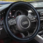 Haokay Heavy Duty Pure Cowhide Steering Wheel Cover, Genuine Leather Steering Cover with 15 Inches Universal Fit - color: BLACK-6