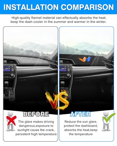 Autorder Dashboard Cover Mat for 2016-2021 Honda Civic Coupe Sedan/Hatchback Accessories Dash Cover Suede Dash Mat Sunshade Glare UV Rays Protector (Not Fit 2022 Civic) - size: dash mat for Honda Civic 2016-2020