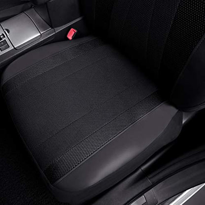 Flying Banner car seat Covers Full Set Faux Leather Air Mesh Breathable Man Lady Airbag Compatible Rear Bench Split 40/60 50/50 60/40 Truck Pick Up (Full Set - Low Back, Black Black) - color: Black Black