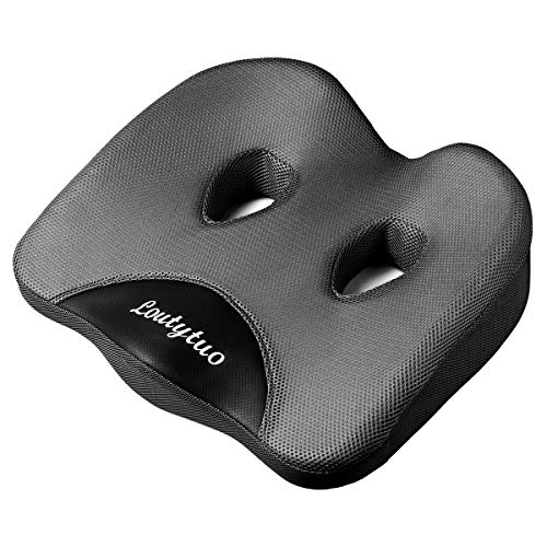 Seat Cushion Pillow,100% Memory Foam and Washable Cover,for Office Chair,Car Seat and Wheelchair,Tailbone & Sciatica & Back Pain Relief - color: Gray