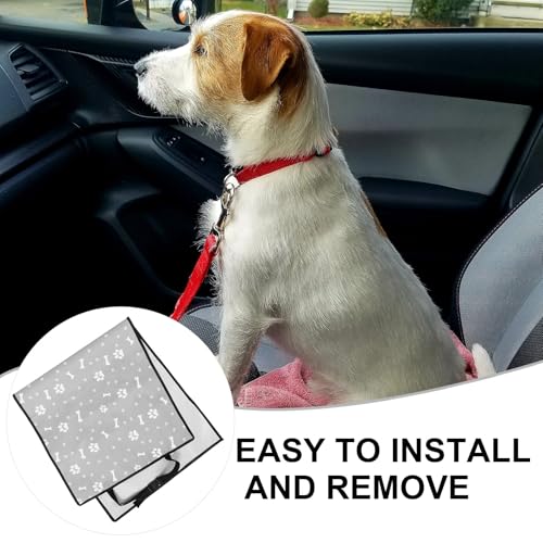 COLLBATH Waterproof Pet Car Seat Cover for Passenger Seat Gray Paw Print 110x50cm for Dogs