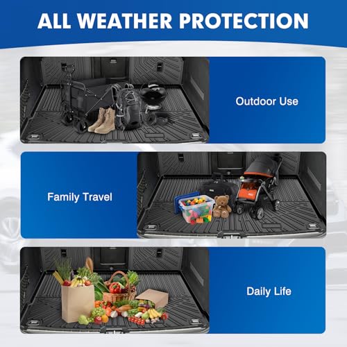Mixsuper Cargo Liner for Volvo XC60 2018-2024 2025, All Weather Trunk Mat Backrest Mat TPE Back Seat Cover Protector for XC60 Accessories - size: 18-25 |XC60| Cargo & Backrest Mat