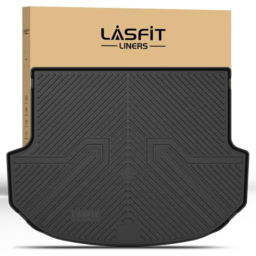 LASFIT Cargo Mat for Hyundai Santa Fe Sport 2018 2017 2016 2015 2014 2013, All Weather TPE Custom Fit Car Trunk Mats Cargo Liners Accessories for Santa Fe Sport 2013-2018, Black - size: 2)For Hyundai Santa Fe Sport | 2013-2018 | Cargo