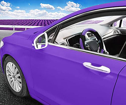 SEG Direct Steering Wheel Cover for Car, Standard Size 14.5-15 inch, Auto Interior Accessories, Plush Warm Velvet, Summer Winter, Purple