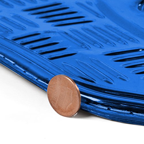 BDK 4-Piece All-Weather Universal Fit Front & Rear Floor Mats for Cars Trucks SUVs Vans, All-Weather Easy-to-Clean Diamond Metal Pattern Durable Heavy Duty Non-Slip Protection - Metallic Blue - color: Metallic Blue