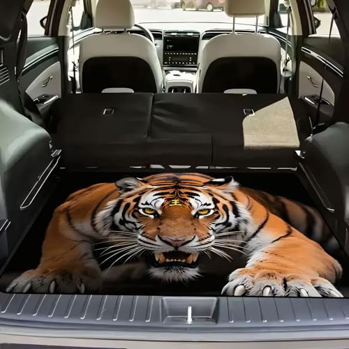 Universal Car Trunk Mat, All Weather Trunk Protection Cargo Liner, Stylish Vehicle Interior Accessories, Durable Cargo Mat Rear Trunk Line Suitable for Most Car (Tiger Staring Pattern, 29" x 39") - color: Tiger Staring Pattern