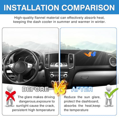 Autorder Dashboard Cover Mat for Nissan Maxima 2009-2015 Accessories Dash Cover Upgrade Flannel Dash Mat Sunshade Glare UV Rays Protector - size: 2009-2015 Nissan Maxima