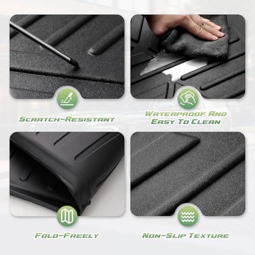 Cargo Liner for Hyundai Santa FE 2024 2025 2026, All Weather Cargo Mat for Santa Fe Accessories, Heavy Duty Trunk Mat with Backrest Mats, Car Accessories - size: 6)Hyundai Santa FE 24-26