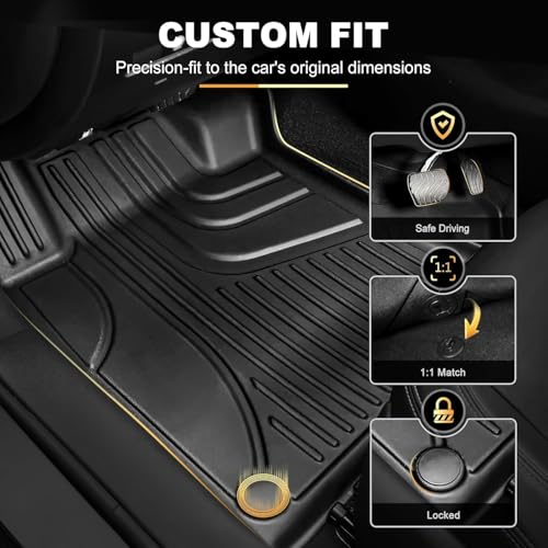 Floor Mats & Cargo Liner Fit for Nissan Altima 2019-2025 2026, Front & 2nd Row, TPE Rubber All Weather Protection Heavy Duty Floor Liners Anti-Slip Car Mats Nissan Altima Accessories - style: 7)19-25 Altima Floor & Cargo Mats