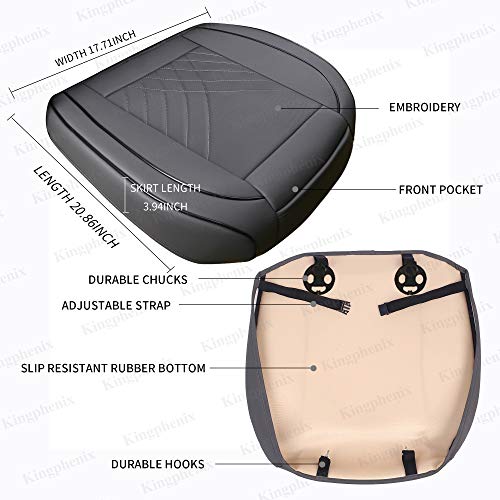 kingphenix Car Seat Cover: Easy to Install, Fits Most Cars, Vans, Trucks, and SUVs – Gray - color: Gray