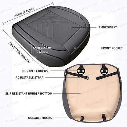 kingphenix Car Seat Cover: Easy to Install, Fits Most Cars, Vans, Trucks, and SUVs – Gray - color: Gray