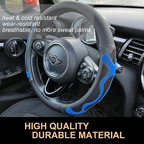 PINCTROT Large Size Comfy Grip Steering Wheel Cover, Anti-Slip Design, 15.5-15.75 Inch(Silicone Blue) - color: 3.Blue, size: Large Size[15 1/2''-15 3/4'']