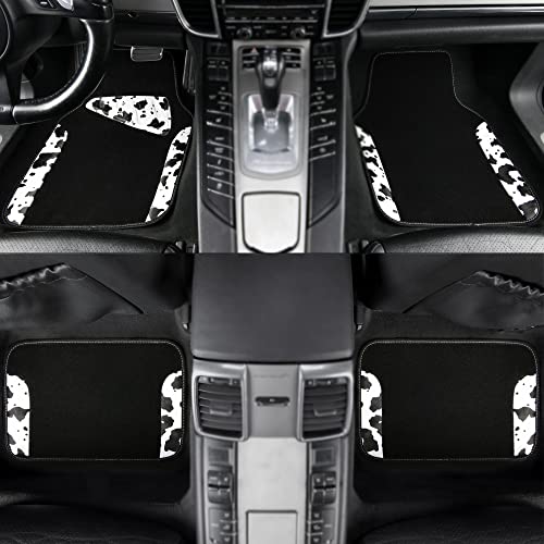 CAR PASS Waterproof Universal Fit Car Floor Mats, Cow Print Car Mats Fit for SUV,Vans,sedans, Trucks,Set of 4pcs Car Carpet with Driver Heel Pad and Nibs Backing,or Cute Women Girly Funny Black White - color: Cow Print