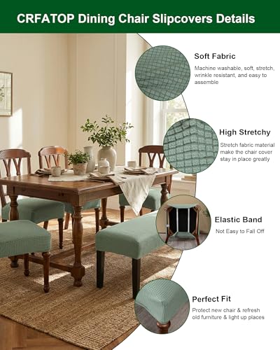 CRFATOP Jacquard Dining Room Chairs Seat Covers Set of 4 with Soft Bench Chair Cover Stretch Kitchen Chair Slipcover Washable Seat Cushion Slipcover Protector for Hotel Ceremony Banquet Wedding,B17 - color: Jacquard B17