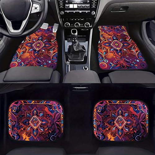 Car Floor Mats Non-Slip Automotive Floor Mats All-Weather Front Rear Car Floor Foot Mat Sets of 4 Pieces Foot Mats Rugs Carpet for Car Trucks SUV Sedans (FUGU-03) - color: FUGU-03