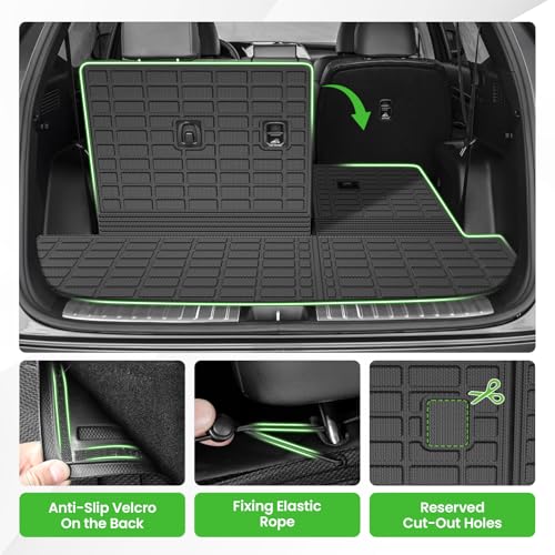Cargo Mat for Hyundai Palisade 2020-2024 2025, All Weather Cargo Liner for Palisade Accessories Seat Back Cover Trunk Mat with Backrest Mat, Heavy Duty Car Mats, Car Accessories - size: 6)Hyundai Palisade 2020-2025