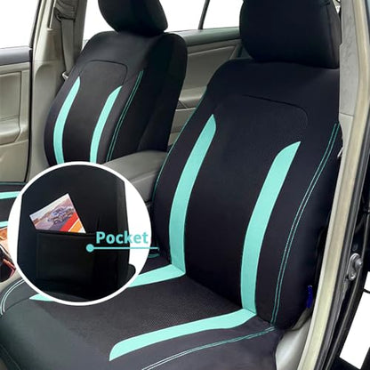 4PCS Cooling Car Seat Covers,Breathable Front Seat Covers with Mesh Construction and Foam Padding,Car Seat Protector to Reduce Back Sweating,Universal Car Interior for Car SUV (Mint) - color: Mint