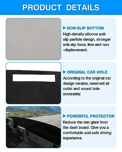 Autorder Dashboard Cover Mat for 1987 1988 1989 1990 1991 Ford F150 F250 F350 Bronco Accessories Dash Cover Dash Mat Glare UV Rays Dashboard Protector - size: 1987-1991 F150 F250 F350