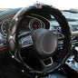 Diamond Black Leather Bling Steering Wheel Cover for Women Car Steering Wheel Protector Queen Rhinestones Anti-Slip Universal Fit 14 1/2-15 inch - color: Crown