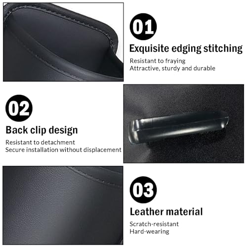 2 Pack Extra Cup Holder for Car, Clip-On Car Door Cup Holder Organizer, PU Leather Car Drink Holder for Small Bottle Coffee Cup Phone Keys Cards, Automotive Seat Pocket Storage, Black