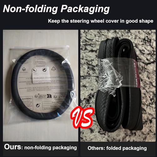 Steering Wheel Cover Universal Standard Size 14.5-15 inch, Non-Folding Packaging, Breathable Microfiber Leather, Anti-Slip, Soft Grip, Fits Most Cars SUVs Trucks, Light Creamy Gray - color: Light Creamy Gray