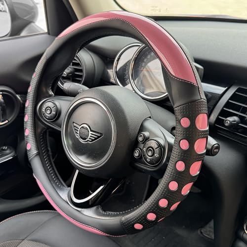 Large Size Race Grip Steering Wheel Cover, Anti-Slip Silicone Perforated Design with Soft Touch Padding, Enhanced Grip for Sporty Driving 15.5-15.75 Inch (Racing Pink) - color: 5.Pink, size: Large Size[15 1/2''-15 3/4'']