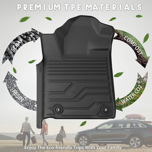 KARPAL Floor Mats Fit for Toyota Tundra 2014-2021 (Only for CrewMax Cab), Custom Fit All Weather TPE Floor Liners, 1st & 2nd Row, Tundra SR/SR5/TRD PRO/Limited Accessories - style: 2014-2021 | For Toyota Tundra CrewMax Cab | 1st & 2nd Row