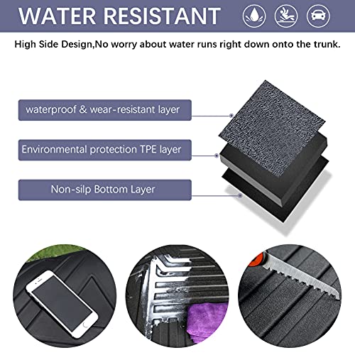 Elsetyler Custom Fit for Cargo Liner 2022-2024 2025 2026 Cadillac Lyrio - Black TPE All Weather Heavy Duty Waterproof Rear Cargo Tray Trunk Floor Mat Protector - color: 2022-2026 Cadillac Lyrio