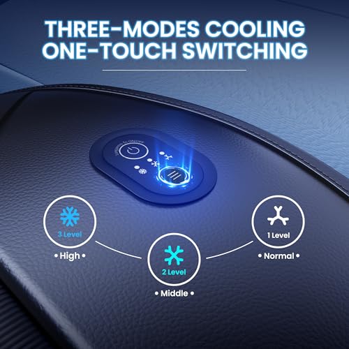 Cooling Car Seat Cover Front Seat,12V-24V Semiconductor Ventilated Car Seat Cooling Pad with 3 Temp Modes,Seat Coolers Universal Fit for SUV/Truck (Cool Black)