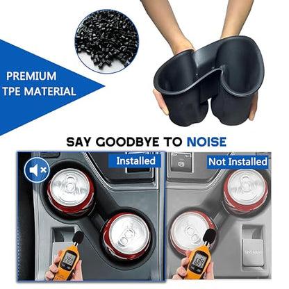 Cup Holder for Crosstrek 2024 2025 2026 Accessories Center Console Front Cup Holder Inserts TPE Durable Drink Holder Organizer for Crosstrek Black - size: for Crosstrek 2024-2026