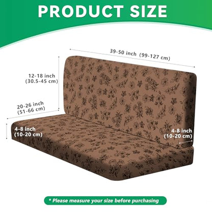 molasofa RV Dinette Cushion Covers, RV Booth Seat Cover Stretchable Camper Cushion Couch Covers Washable Slipcovers for Camper Car Bench (1 Backrest Cover & 1 Bench Cover, Brown Flower) - color: Brown Flower, size: 1 Bench Cover & 1 Backrest Cover