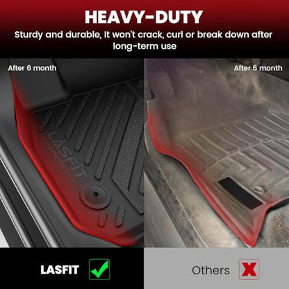 LASFIT Floor Mats & Trunk Mat for 11th Gen Honda Civic Hatchback(Not for Hybrid) 2026 2025 2024 2023 2022, All Weather Custom Fit TPE Car Floor Liners,1st & 2nd Row & Trunk Liner (Fit with Subwoofer) - size: 2）For Honda Civic Hatchback | 2022-2026 | Full