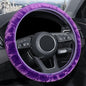 ZHOL Fluffy Steering Wheel Cover, Universal 15 Inch Elastic Plush Softy Steering Wheel Cover for Women Girls, Anti-Slip, Odorless, Winter Warm, Purple - color: Solid-color Purple