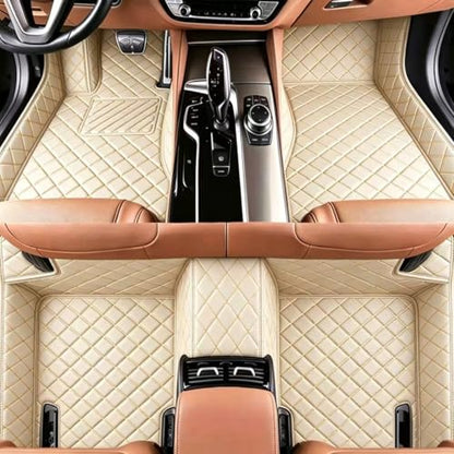 Custom Personalized Floor Mats for Cars, Luxury Full Coverage All Weather Mats, Anti-Slip Set, Customize for 99% of Sedan, Trucks SUV (Beige) - color: Beige