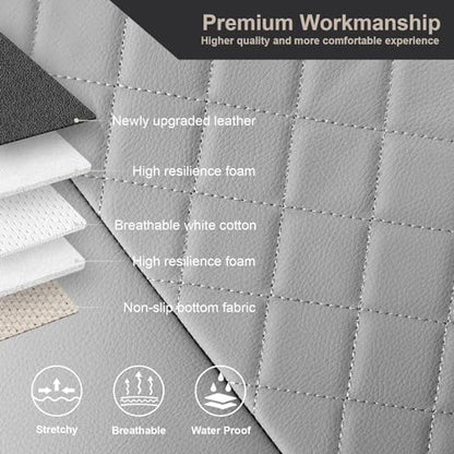 GIANT PANDA Front Car Seat Covers, Bucket Seat Covers,Faux Leather Low Back Auto Seat Covers for Cars, Trucks, Jeep, Van, SUV, Pickup, Airbag Compatible (Gray) - color: Gray(Separate headrest)