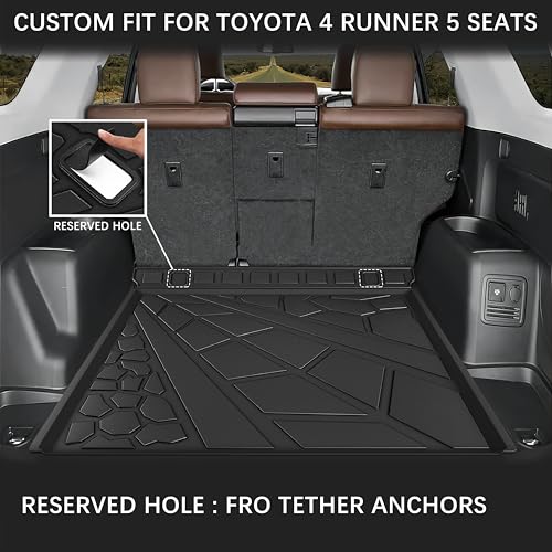KARPAL Floor Mats Fit for Toyota 4Runner 2013-2024 (NOT for 2025) (Only Fit 5-Seat W/o Sliding Cargo Tray), Custom Fit All Weather TPE Floor Liners, 1st & 2nd Row & Cargo Liner, 4Runner Accessories - style: 2013-2024 | For Toyota 4Runner | 1st & 2nd Row &