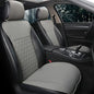 Black Panther 1 Pair Luxury PU Car Seat Covers Protectors for Front Seats, with Partial Backrest Coverage (Middle Part Only), Triangle Pattern, Compatible with 95% Cars - Grey - color: Triangle Pattern - Gray