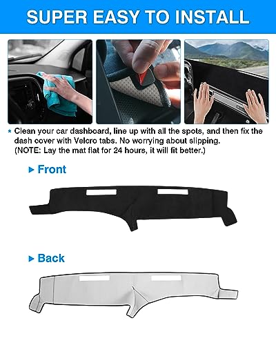 Autorder Dashboard Cover Mat Fit for 1973-1980 Chevy Chevrolet C10 C20 C30 K10 K20 K30 Suburban/1973-1978 GMC C15 C25 C35 K15 K25 K35 Accessories Dash Cover Flannel Sunshade Glare UV Rays Protector - size: 1973-1980 Chevy C/K